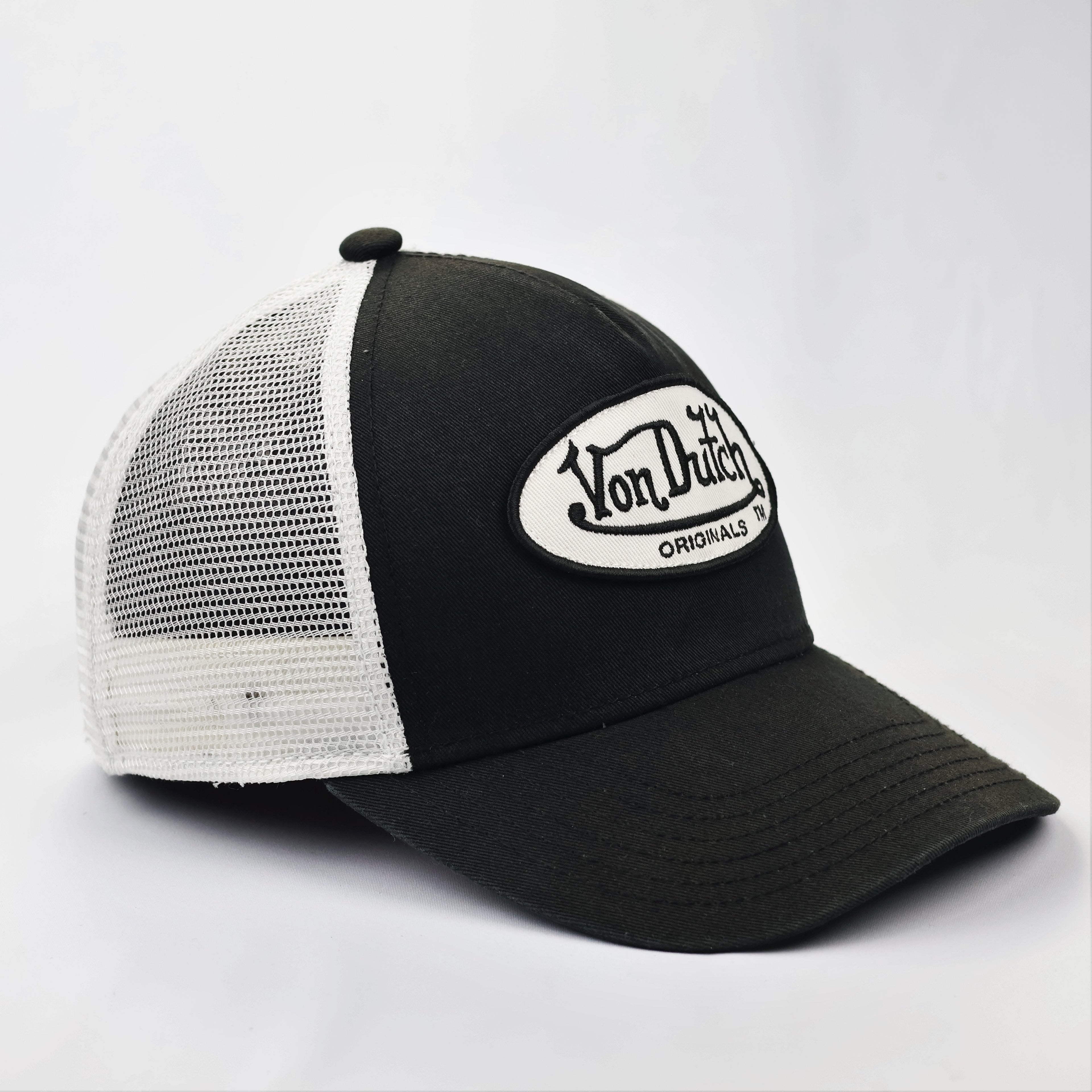 Von Dutch Originals Embroidered Thrifted Trucker Cap - Monochrome Series