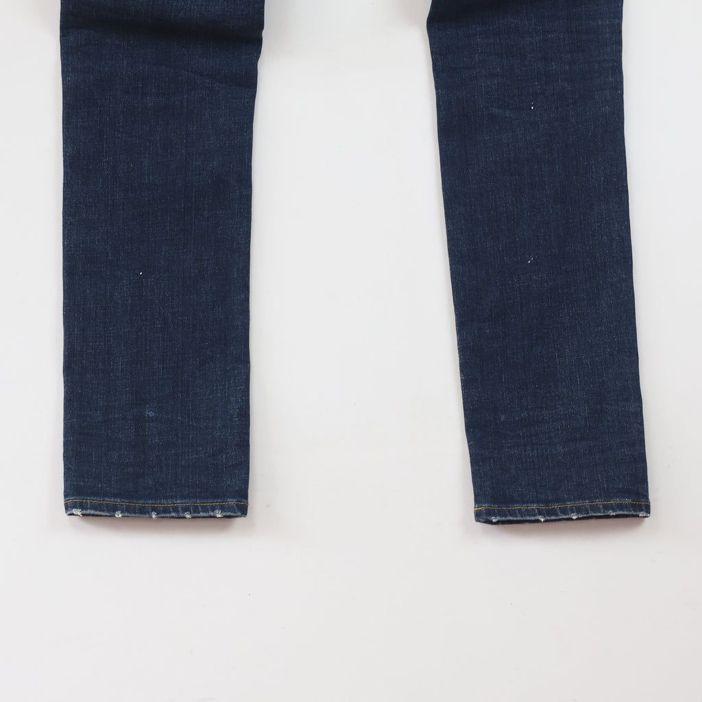 Thrifted PLAC Men's Deep Indigo Blue Ripped Jeans 30-32 Waist/ J1026