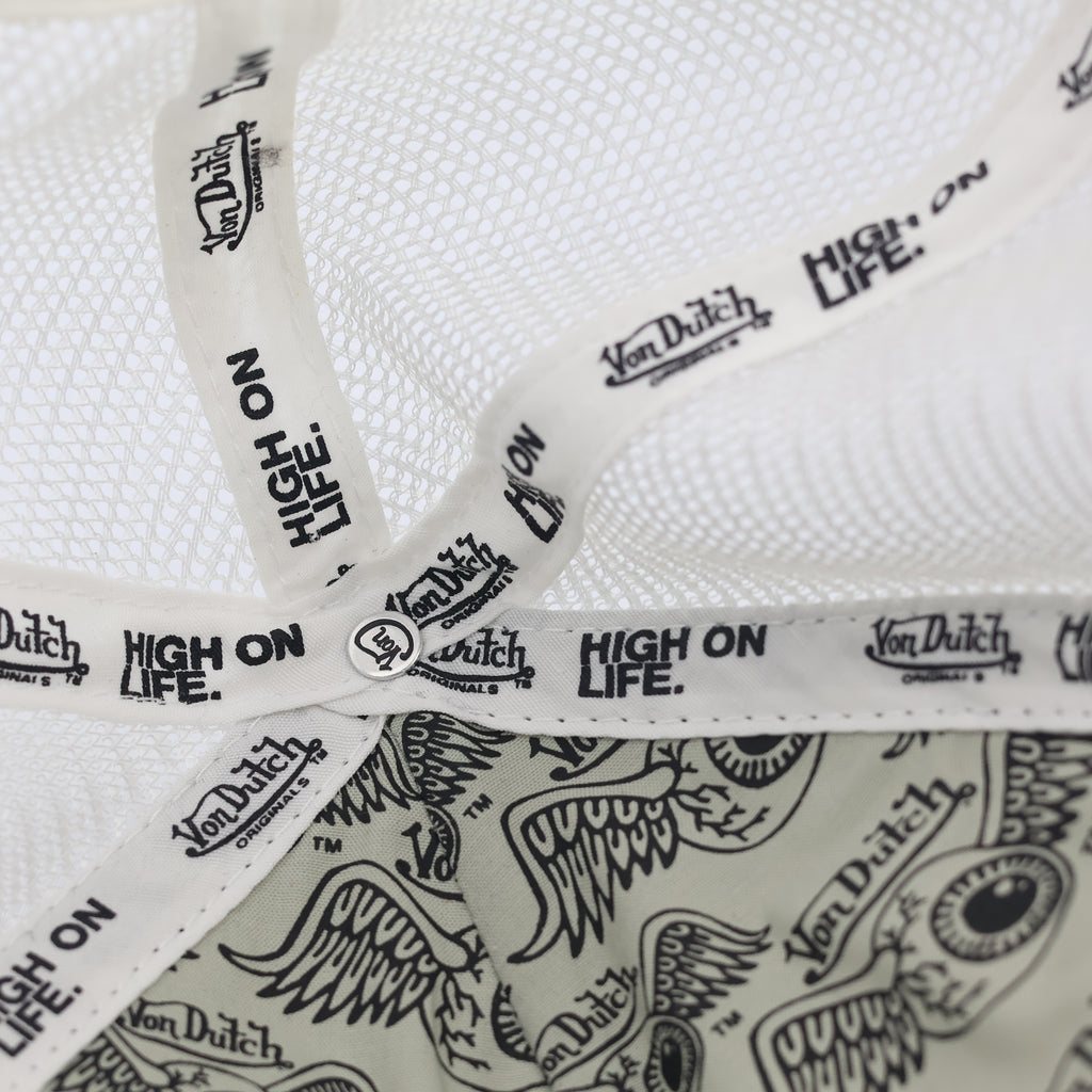 Von Dutch Originals Embroidered Thrifted Trucker Cap - Monochrome Series