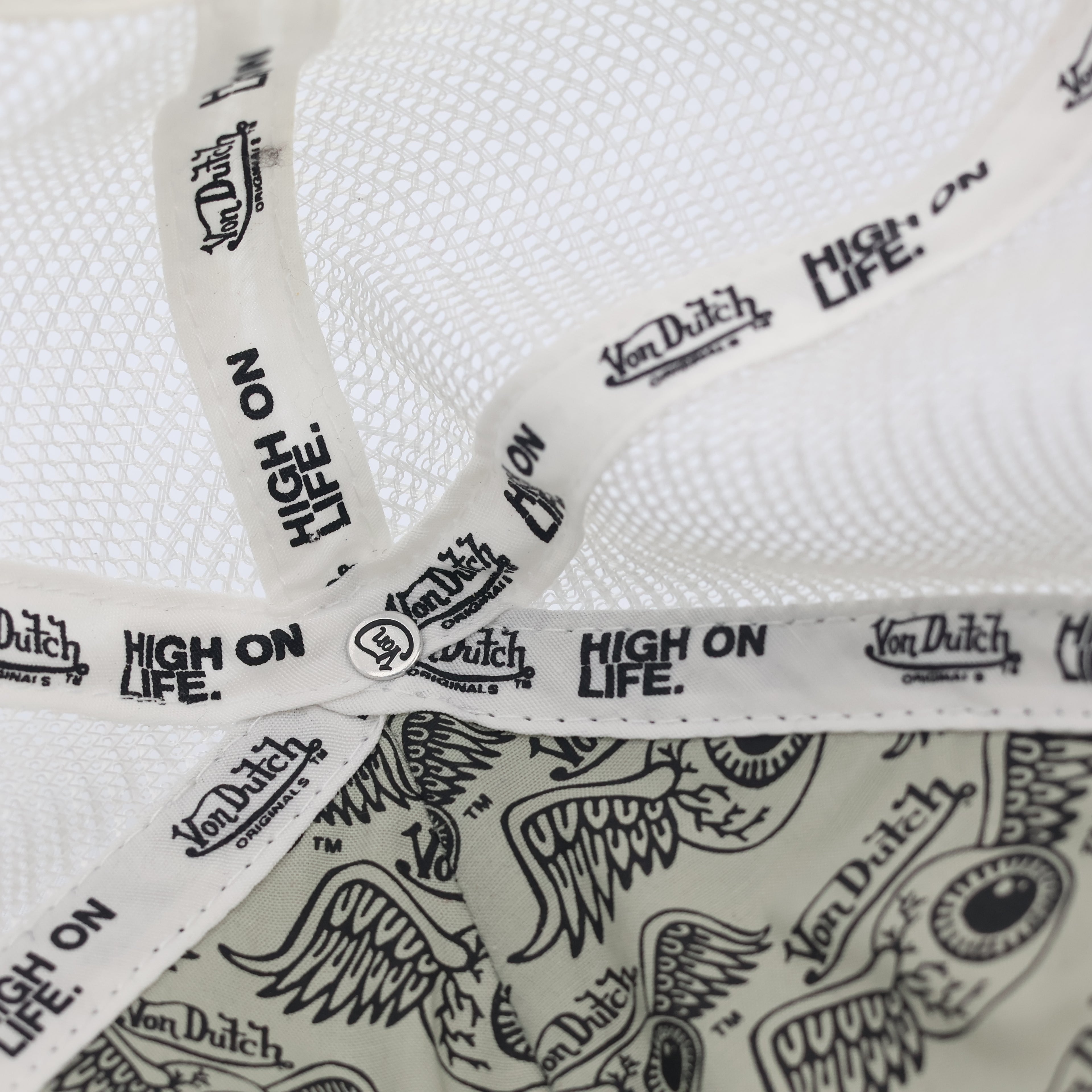 Von Dutch Originals Embroidered Thrifted Trucker Cap - Monochrome Series