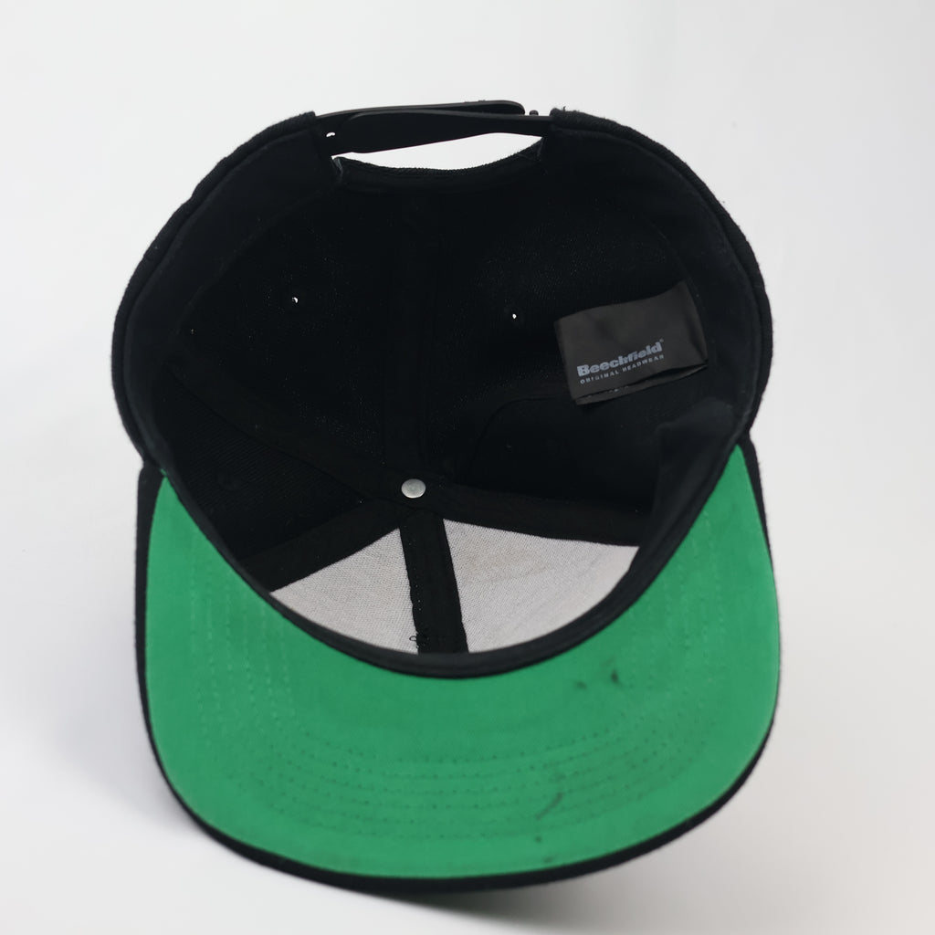 Paragliding Graphic Black Snapback Cap - Beechfield Vintage