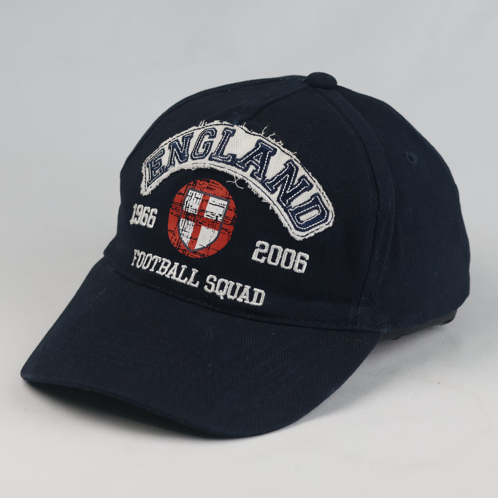 Thrifted Vintage England Football Squad Navy Strapback Cap | 10808