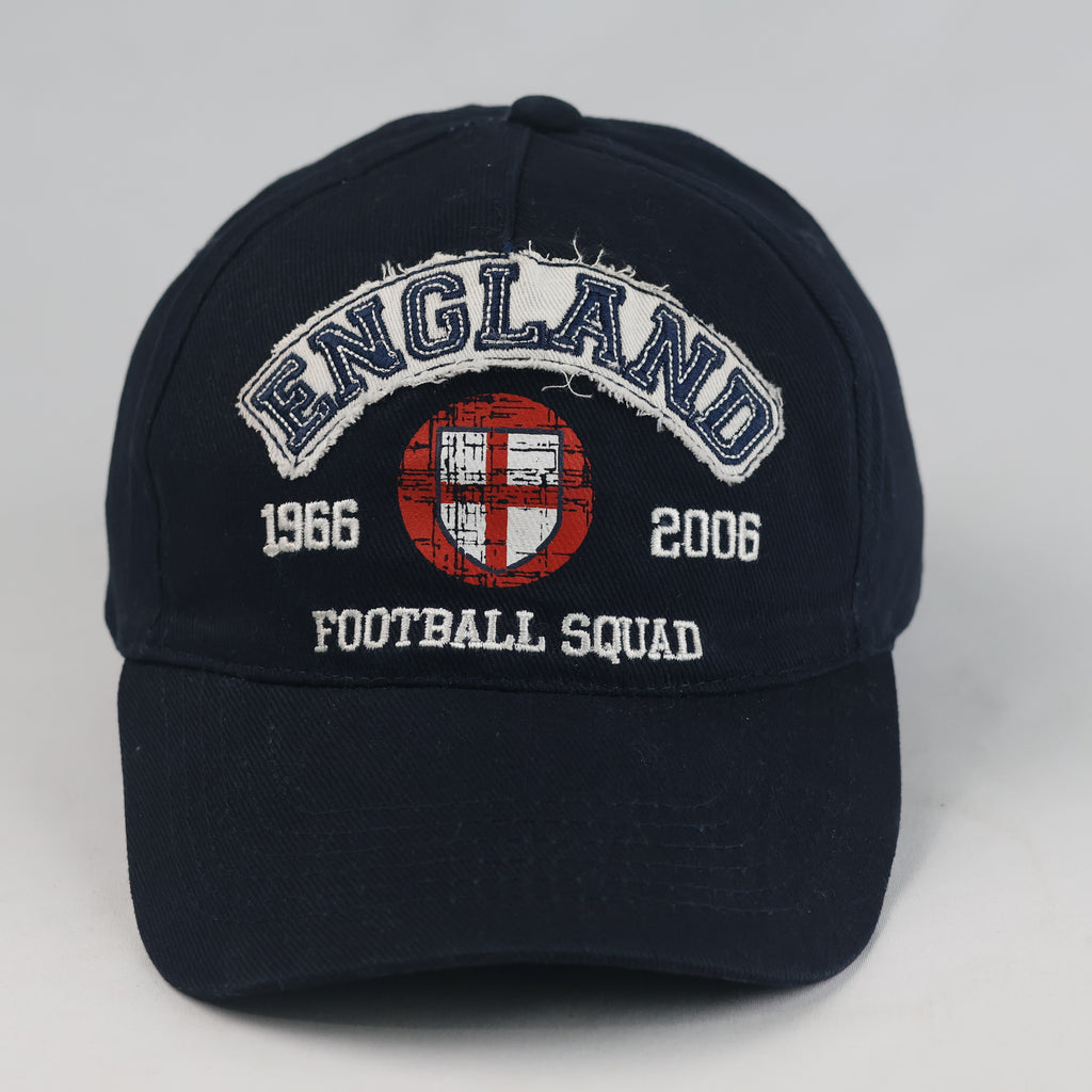 Thrifted Vintage England Football Squad Navy Strapback Cap | 10808