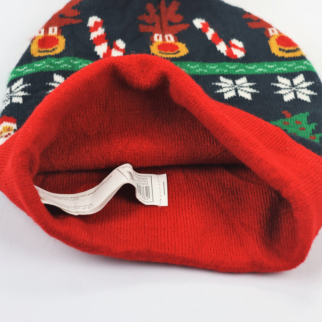 Festive Christmas Knit Beanie – Santa, Reindeer & Snowflake Pom-Pom Hat