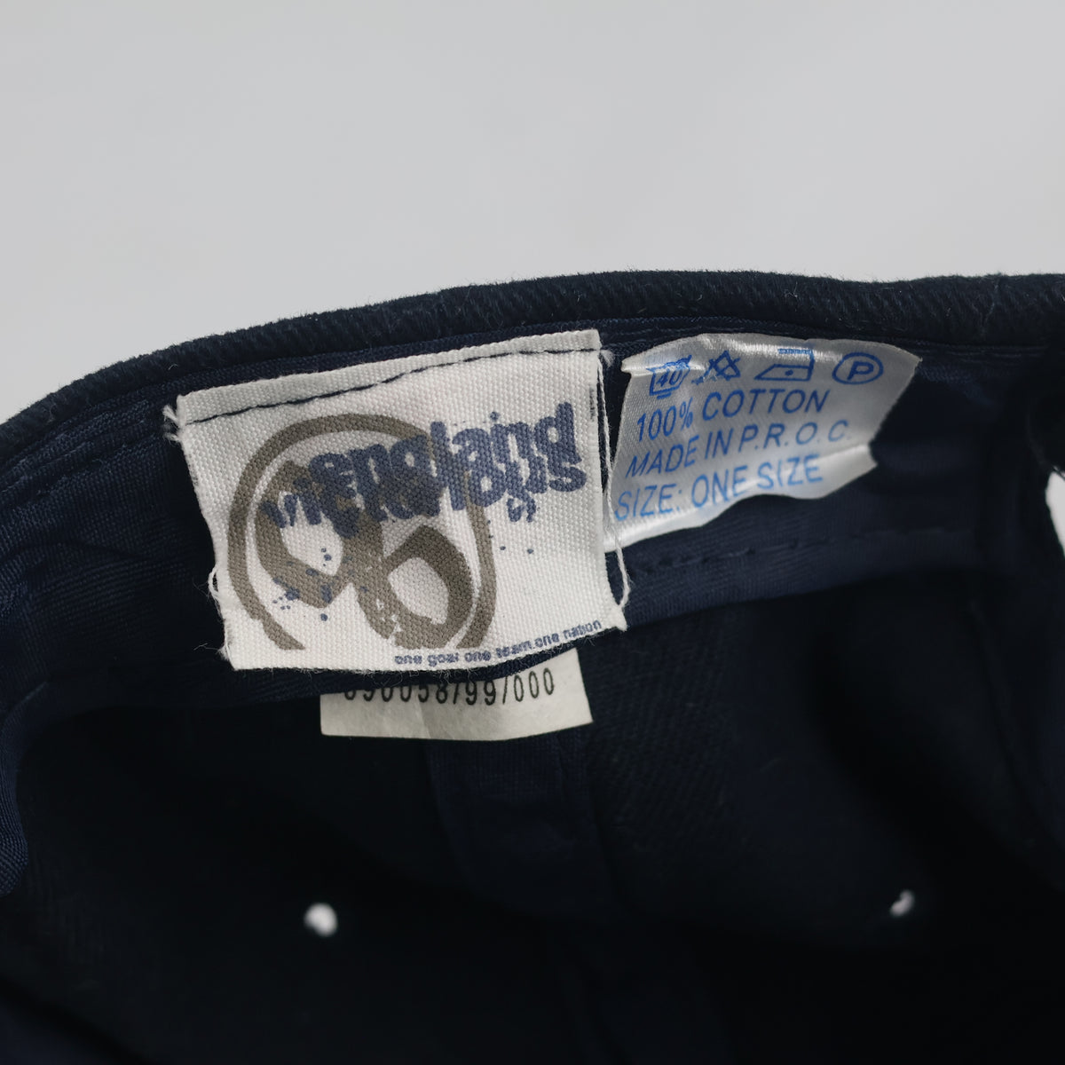 Thrifted Vintage England Football Squad Navy Strapback Cap | 10808