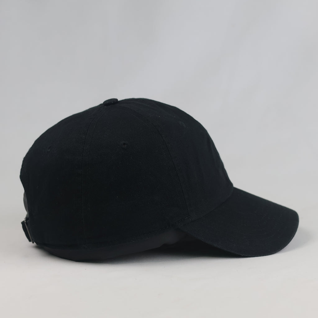 Thrifted Nike Black Dad Hat with Neon Coral Futura Logo | 10806