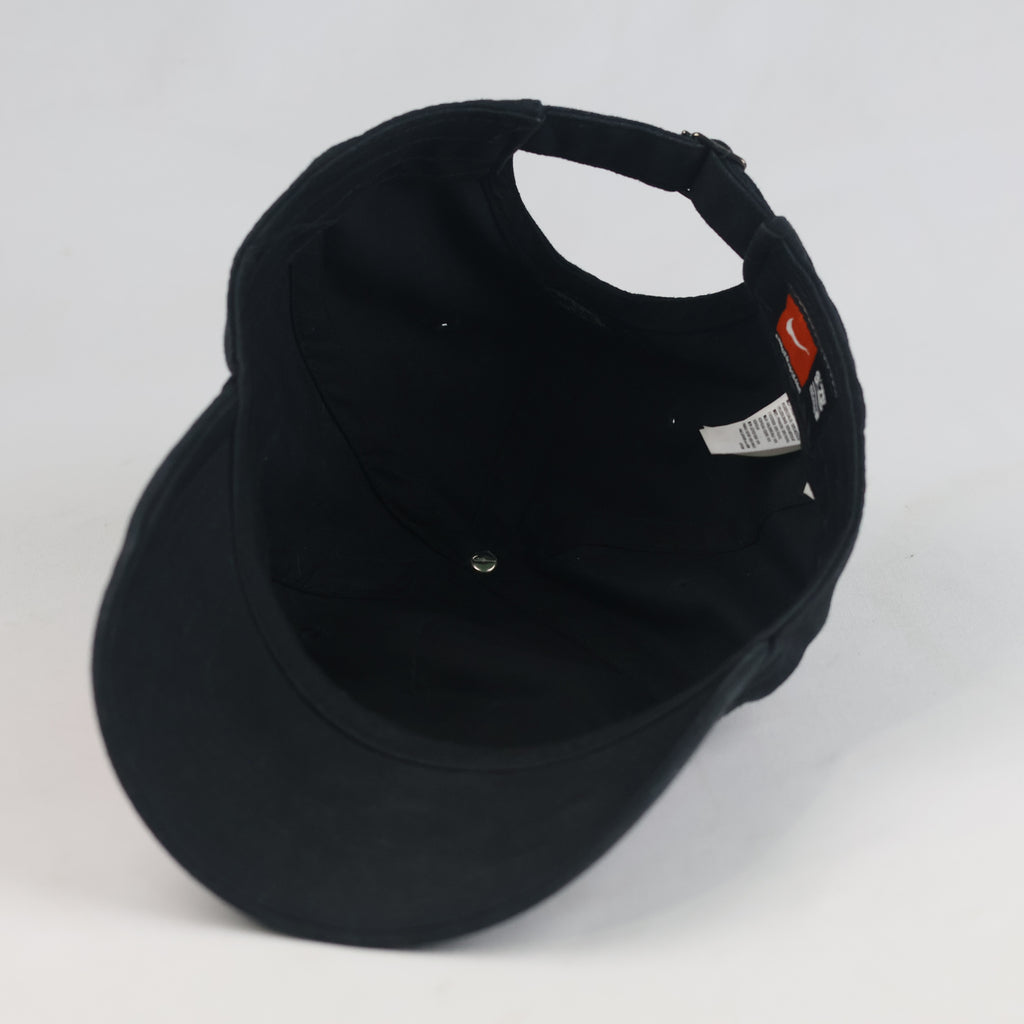 Thrifted Nike Black Dad Hat with Neon Coral Futura Logo | 10806