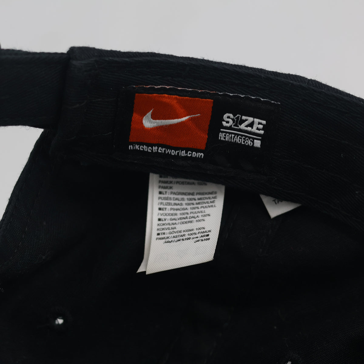 Thrifted Nike Black Dad Hat with Neon Coral Futura Logo | 10806