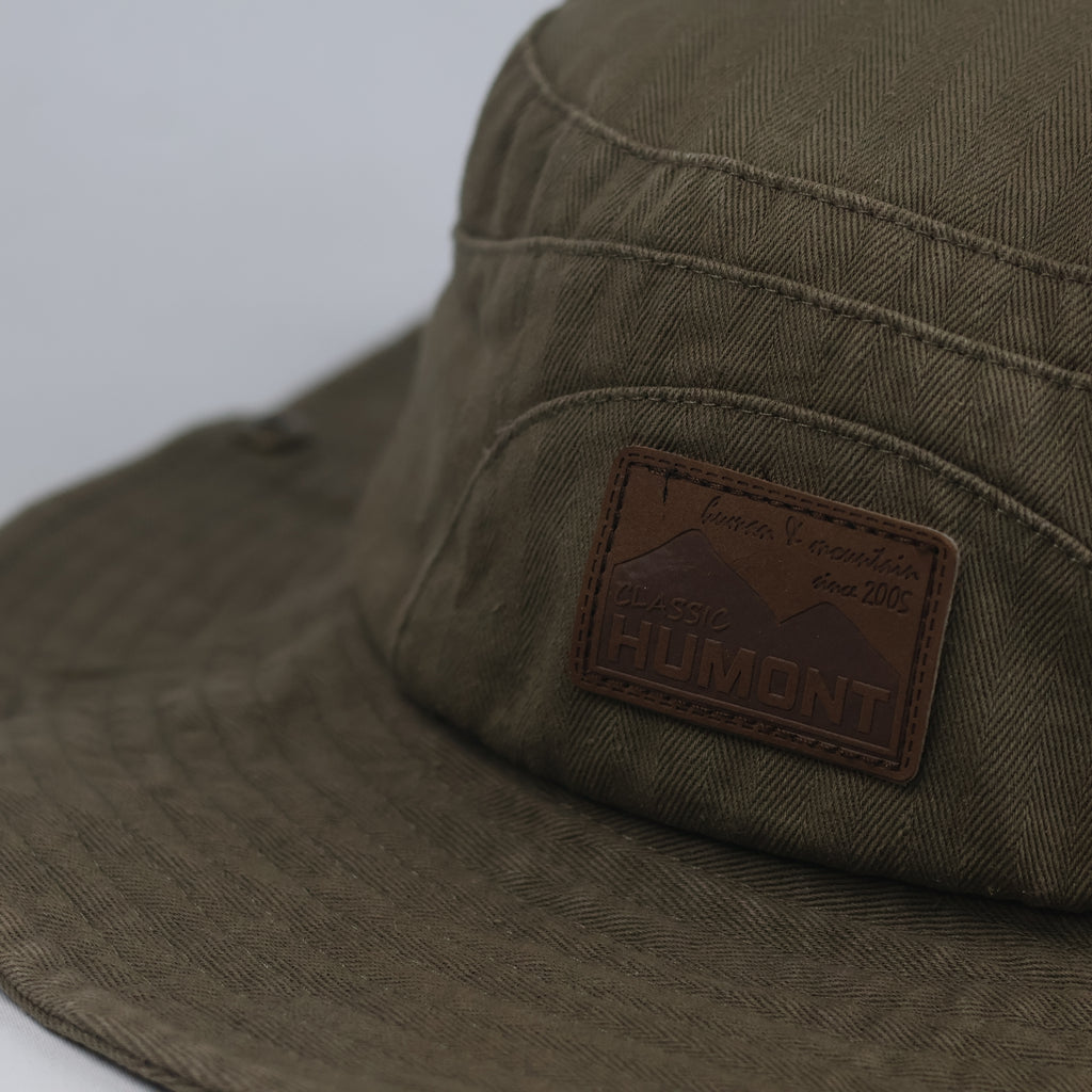 Thrifted Humont Olive Outdoor Safari Boonie Hat with Chin Cord
