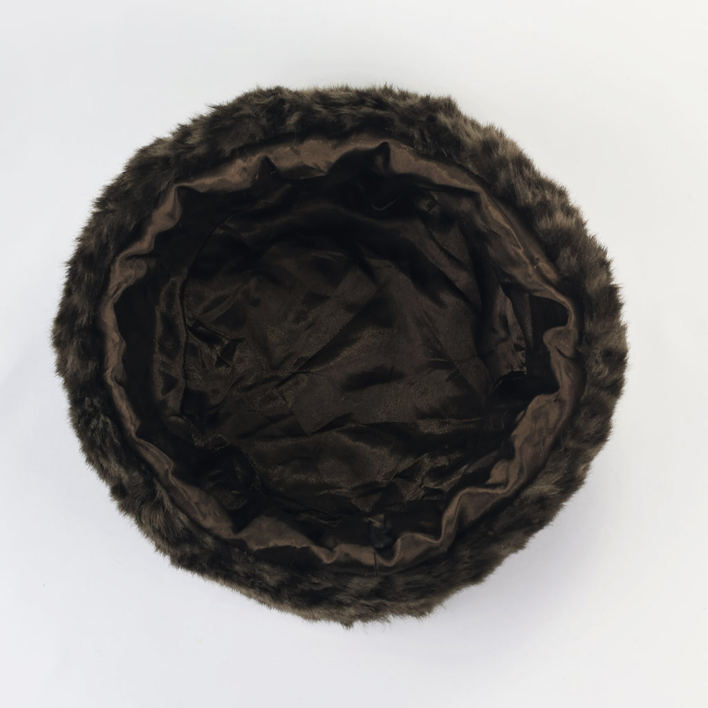 Golden FUR Black Ribbed Thrifted Beanie – Signature Logo Patch Winter Hat