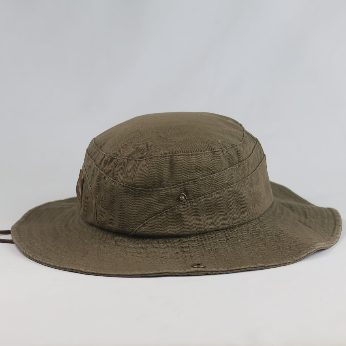 Thrifted Humont Olive Outdoor Safari Boonie Hat with Chin Cord