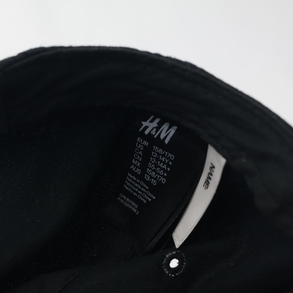 H&M "No Bad Vibes" Slogan Snapback Cap - Black & Floral