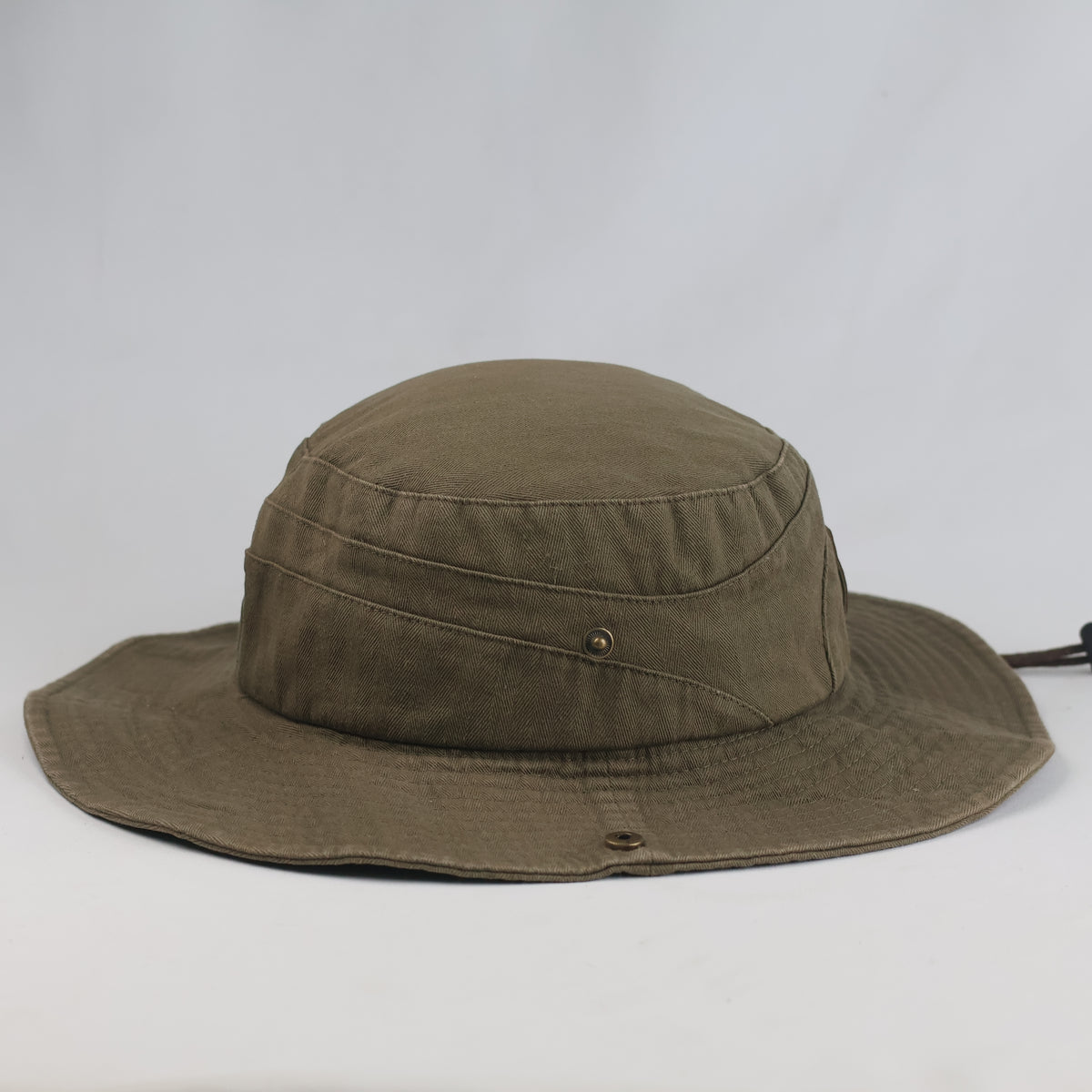 Thrifted Humont Olive Outdoor Safari Boonie Hat with Chin Cord