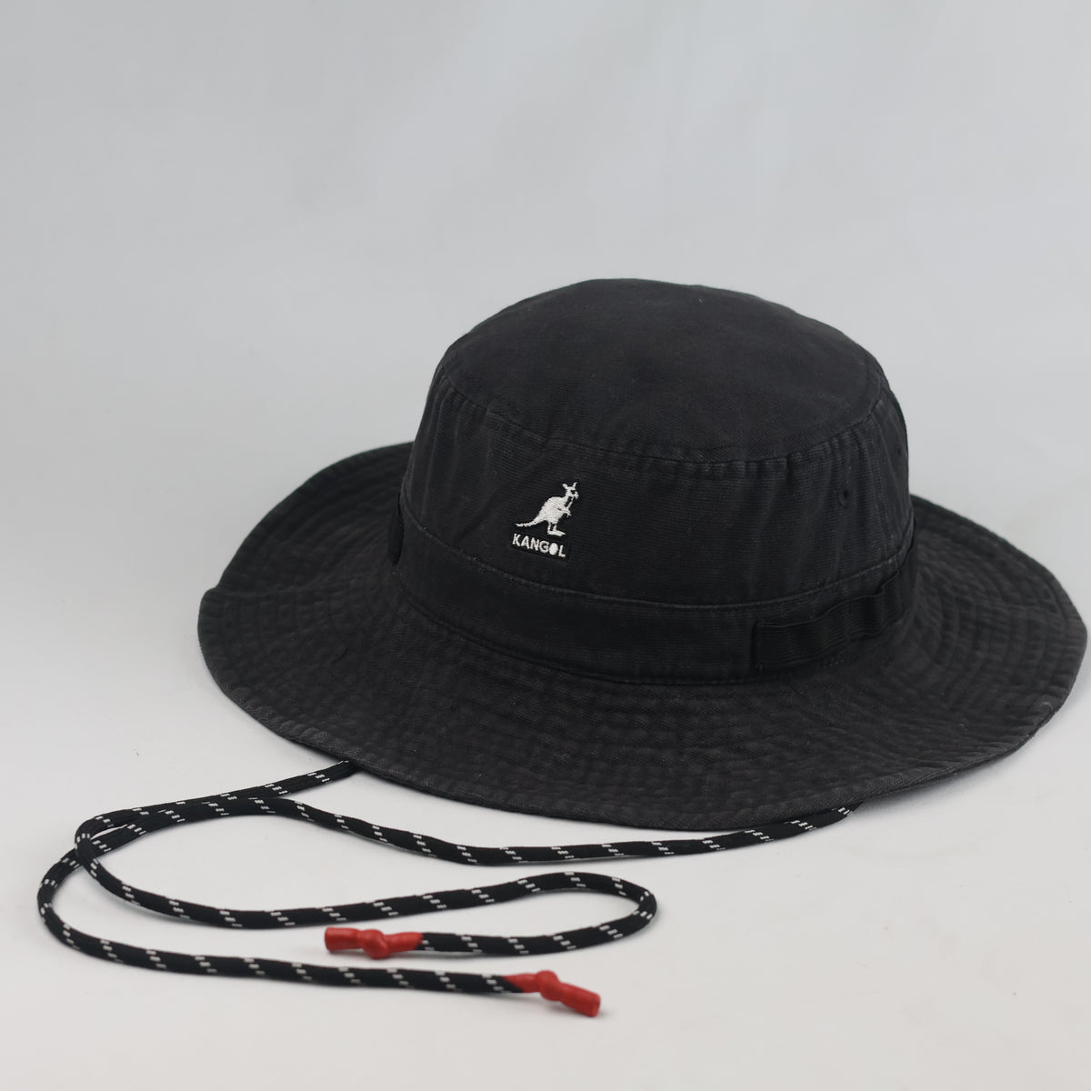 Thrifted Kangol Black Chin Strap Explorer Bucket Hat
