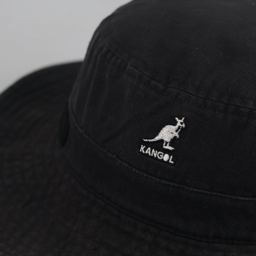 Thrifted Kangol Black Chin Strap Explorer Bucket Hat