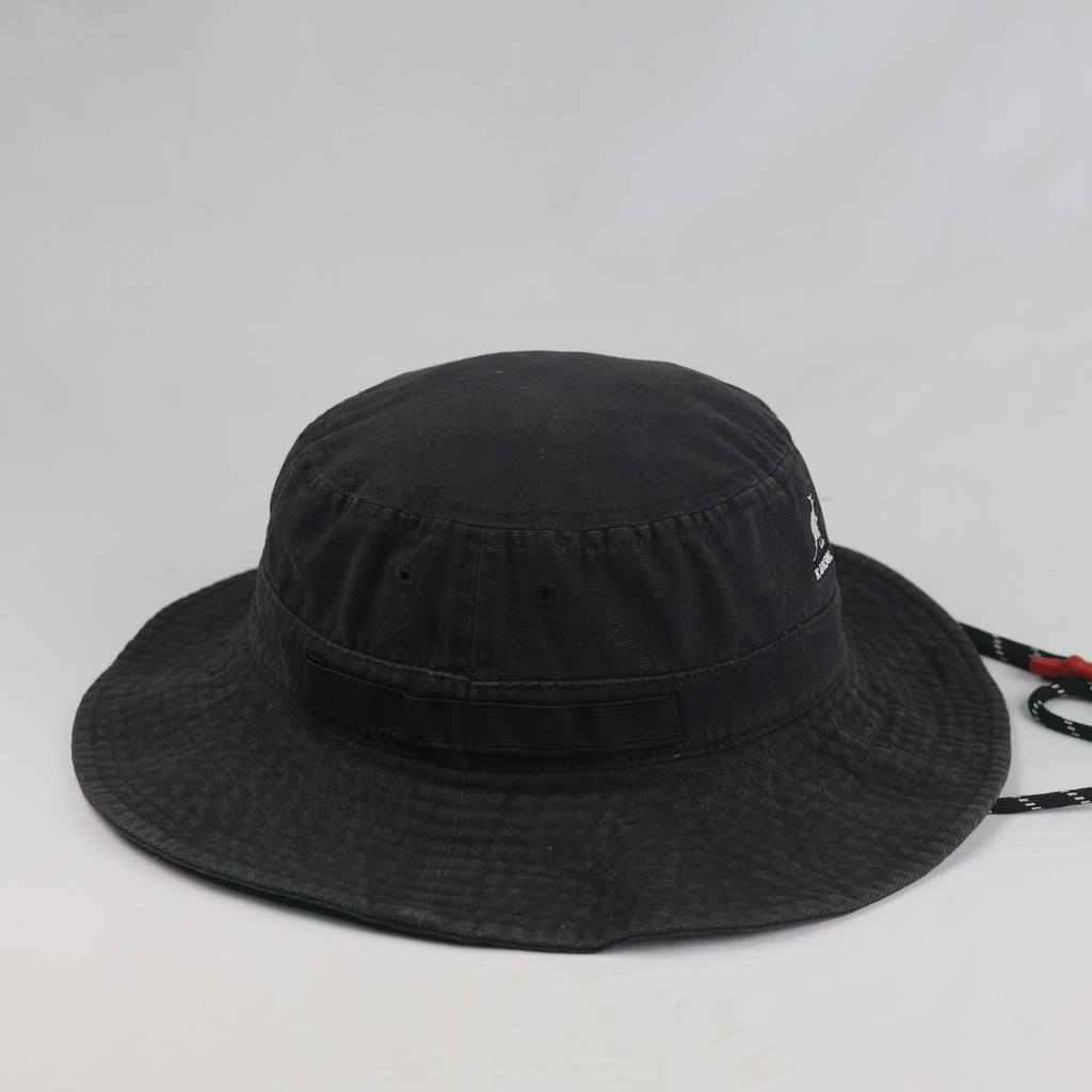 Thrifted Kangol Black Chin Strap Explorer Bucket Hat