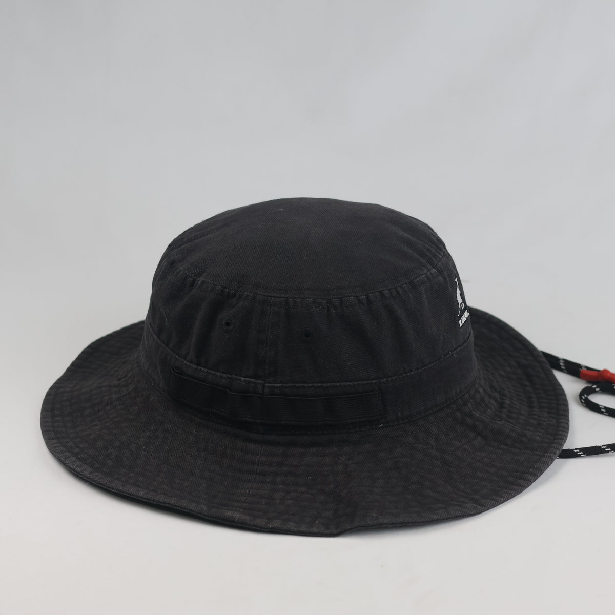 Thrifted Kangol Black Chin Strap Explorer Bucket Hat