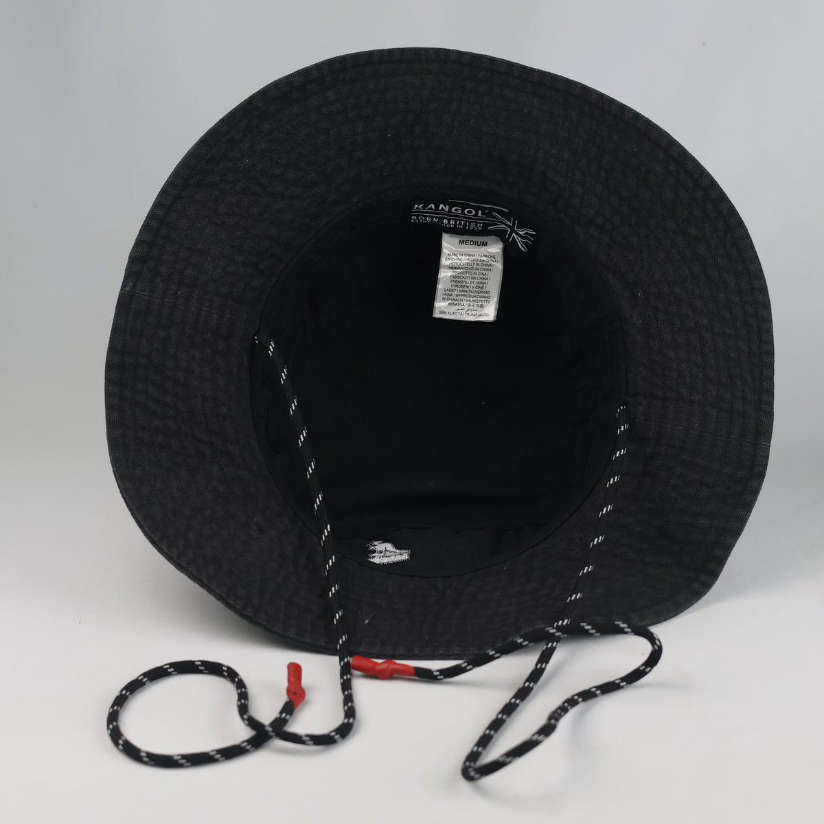 Thrifted Kangol Black Chin Strap Explorer Bucket Hat
