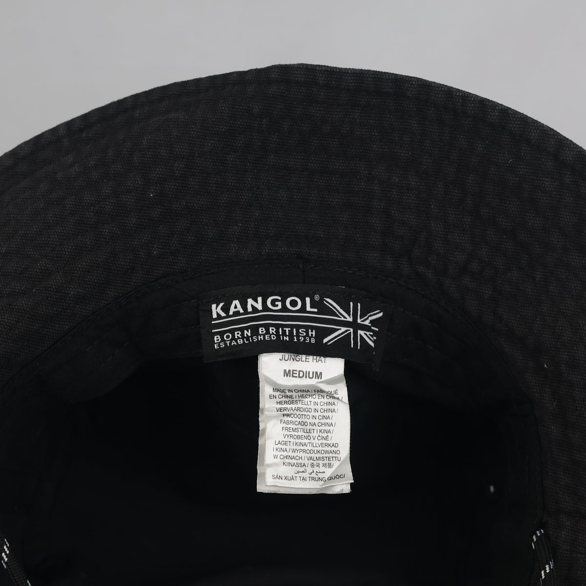 Thrifted Kangol Black Chin Strap Explorer Bucket Hat