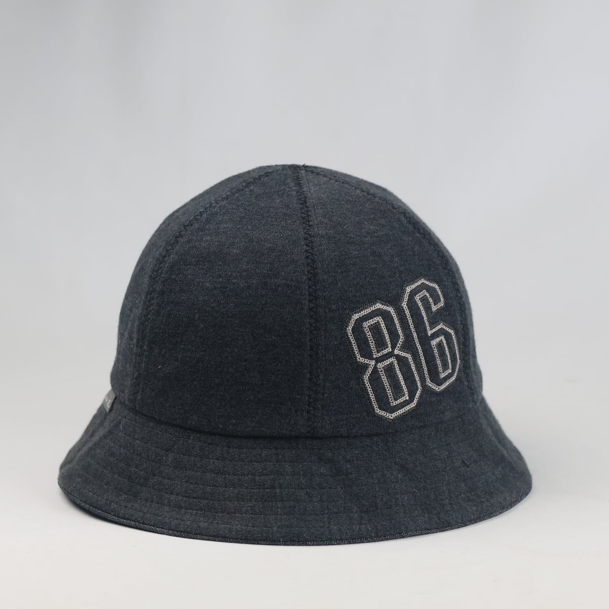 Thrifted LeCaf Number 86 Dark Charcoal Denim Bucket Hat