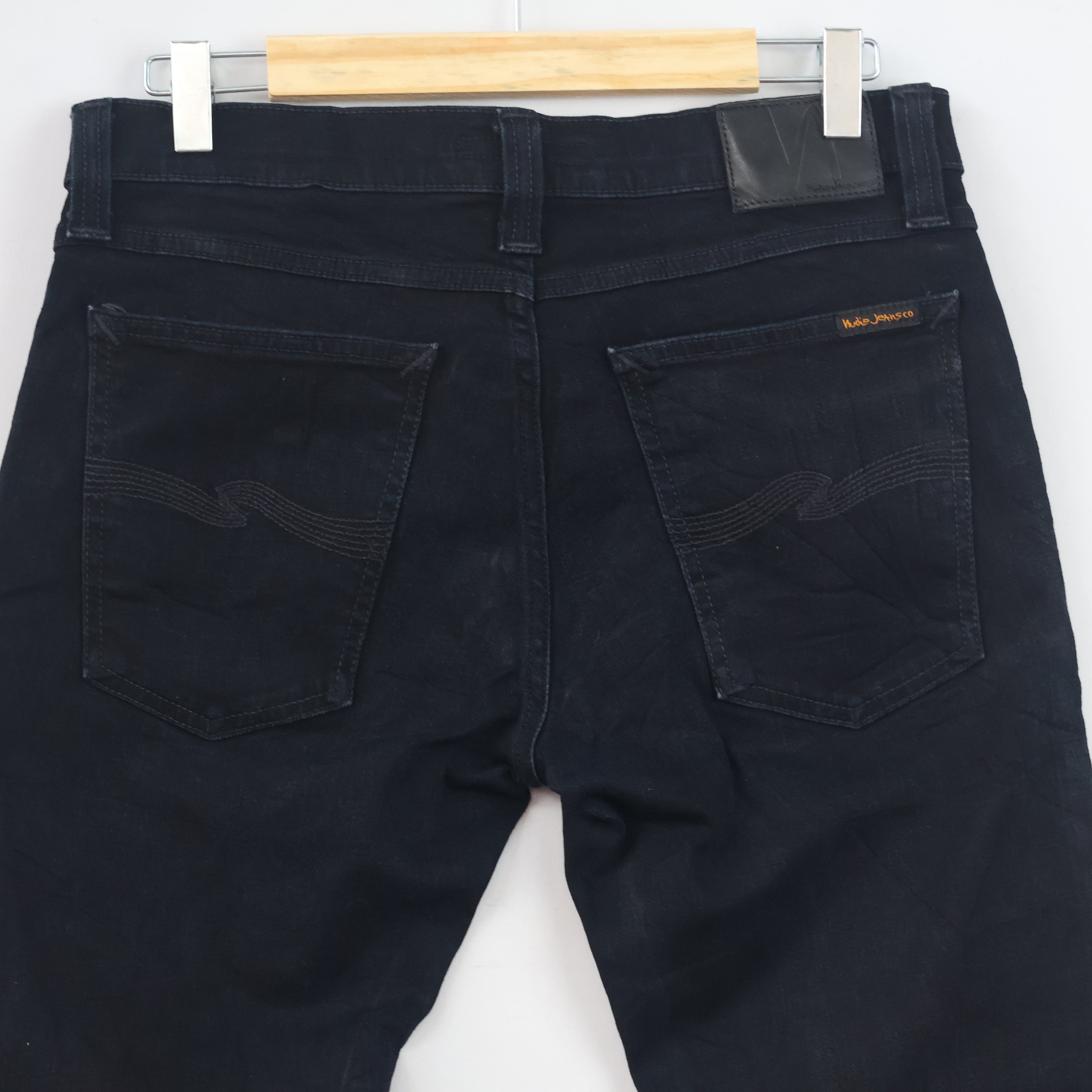 Thrifted Nudie Jeans Co Men's Slim Fit Black Jeans 30 Waist/ J1042