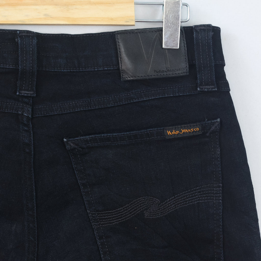 Thrifted Nudie Jeans Co Men's Slim Fit Black Jeans 30 Waist/ J1042
