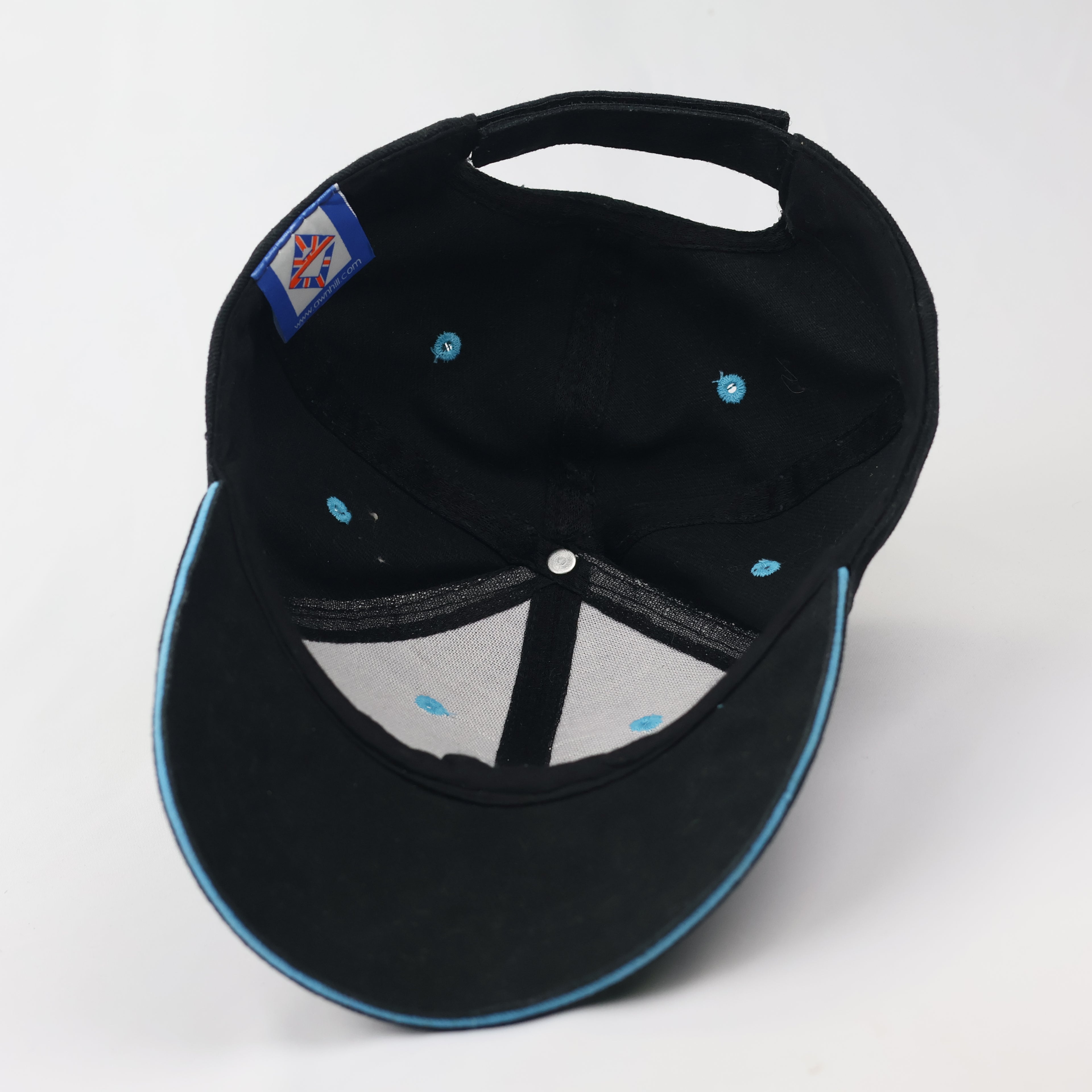 Vintage London England Souvenir Thrifted  Baseball Cap - Black & Cyan