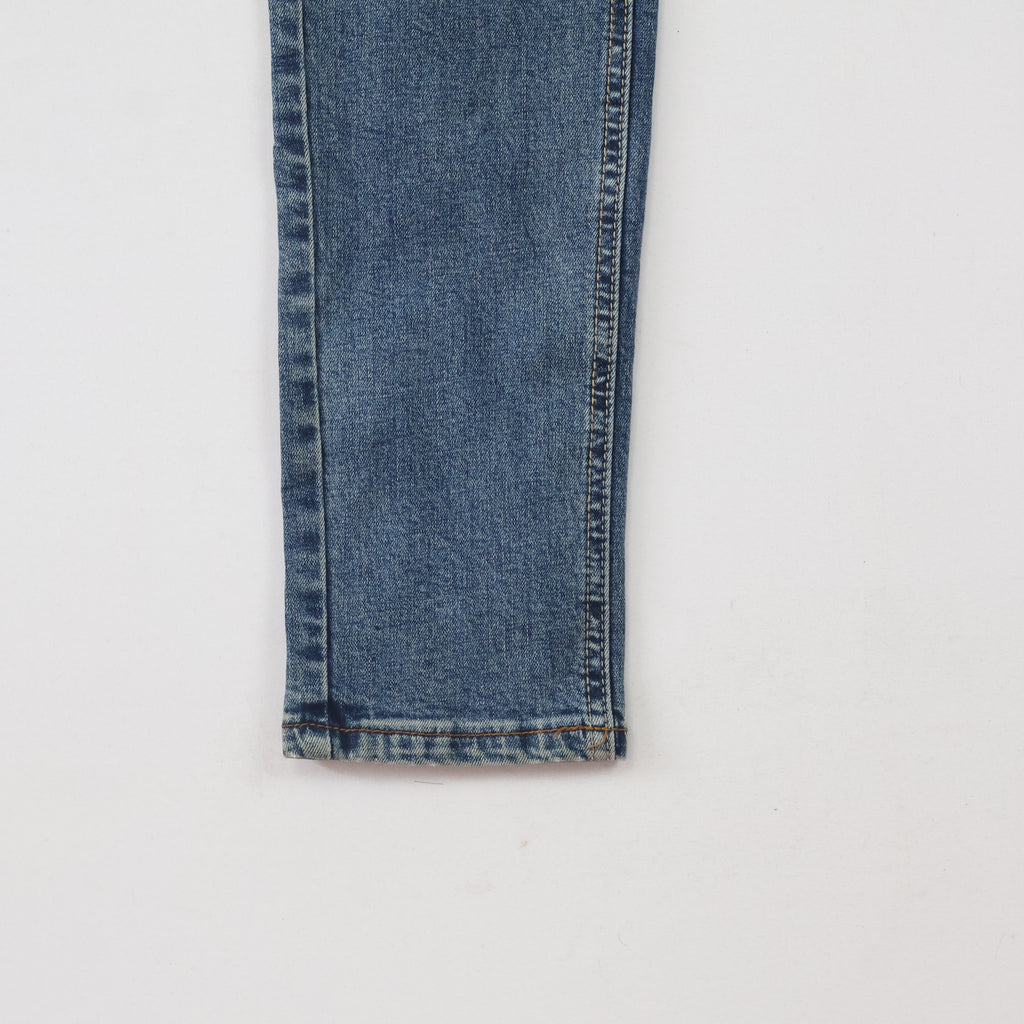 Thrifted Men's Ripped Blue Slim Fit Denim Jeans 28 Waist/ J1041