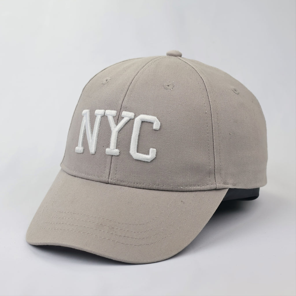 Thrifted NYC Lettering Snapback Hat - Light Grey Urban Cap