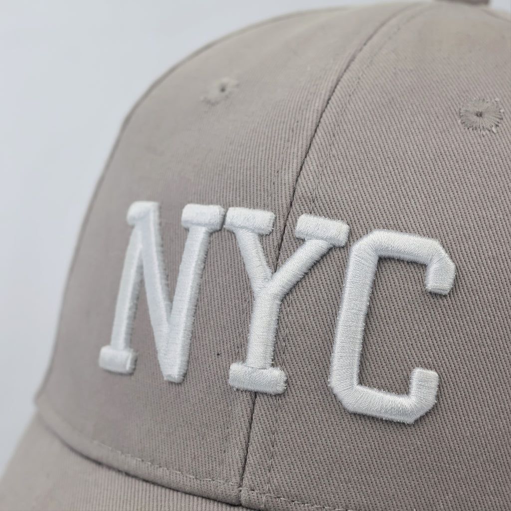 Thrifted NYC Lettering Snapback Hat - Light Grey Urban Cap