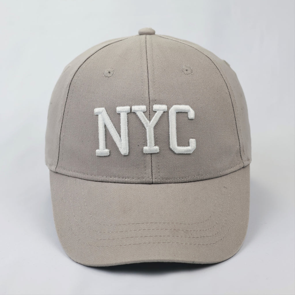 Thrifted NYC Lettering Snapback Hat - Light Grey Urban Cap