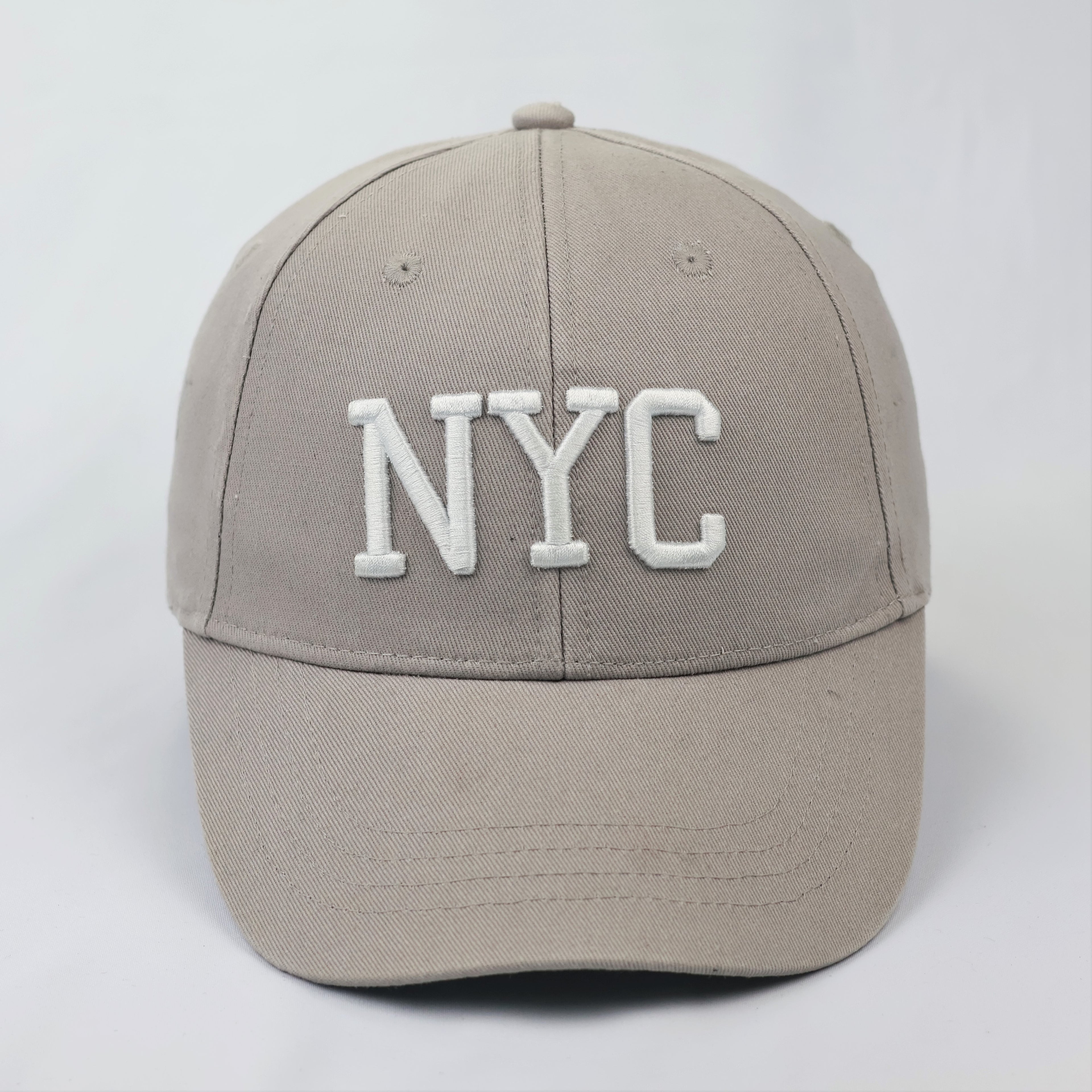 Thrifted NYC Lettering Snapback Hat - Light Grey Urban Cap