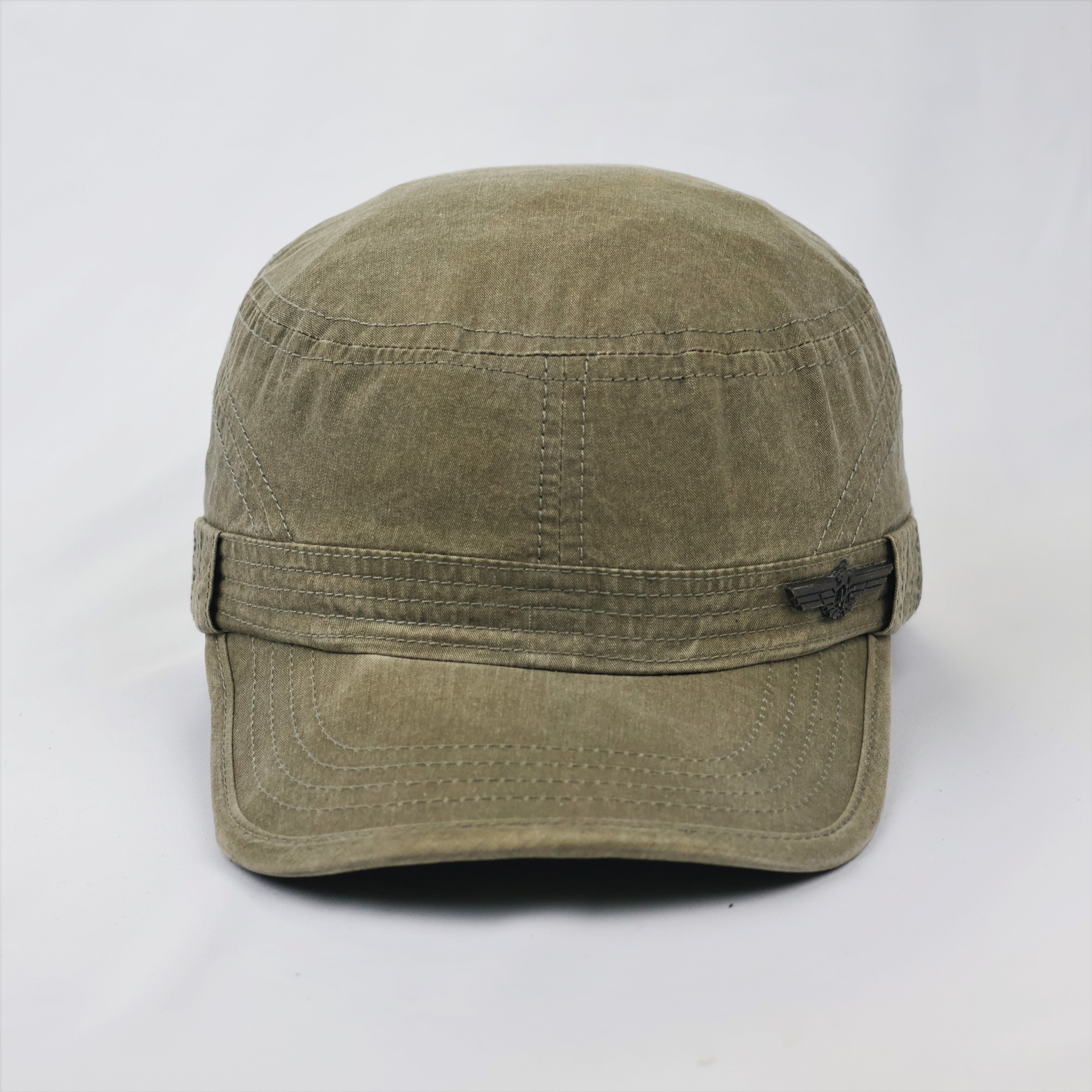 Vintage Washed Cotton Military Hat - Korean Thrifted Cadet Cap