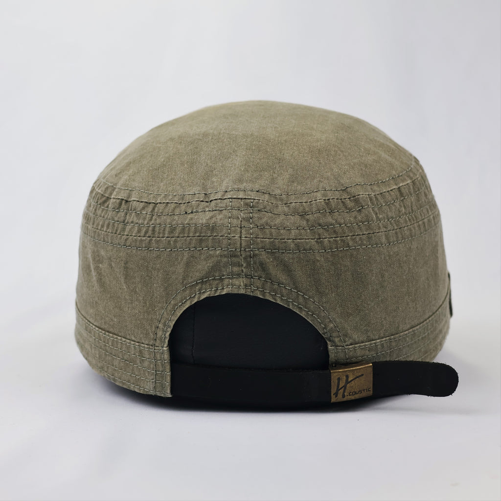 Vintage Washed Cotton Military Hat - Korean Thrifted Cadet Cap
