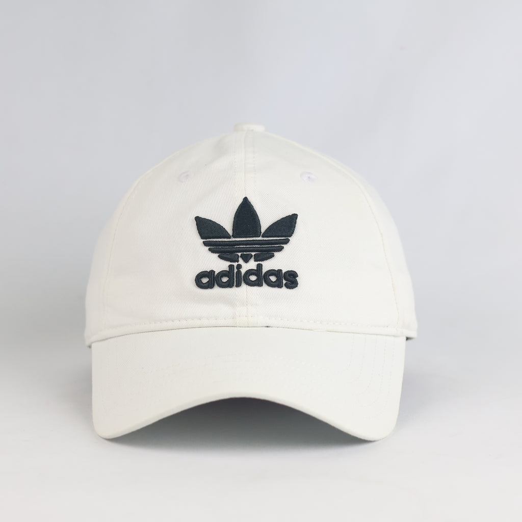Thrifted Adidas Originals White Cotton Trefoil Baseball Cap | 10816
