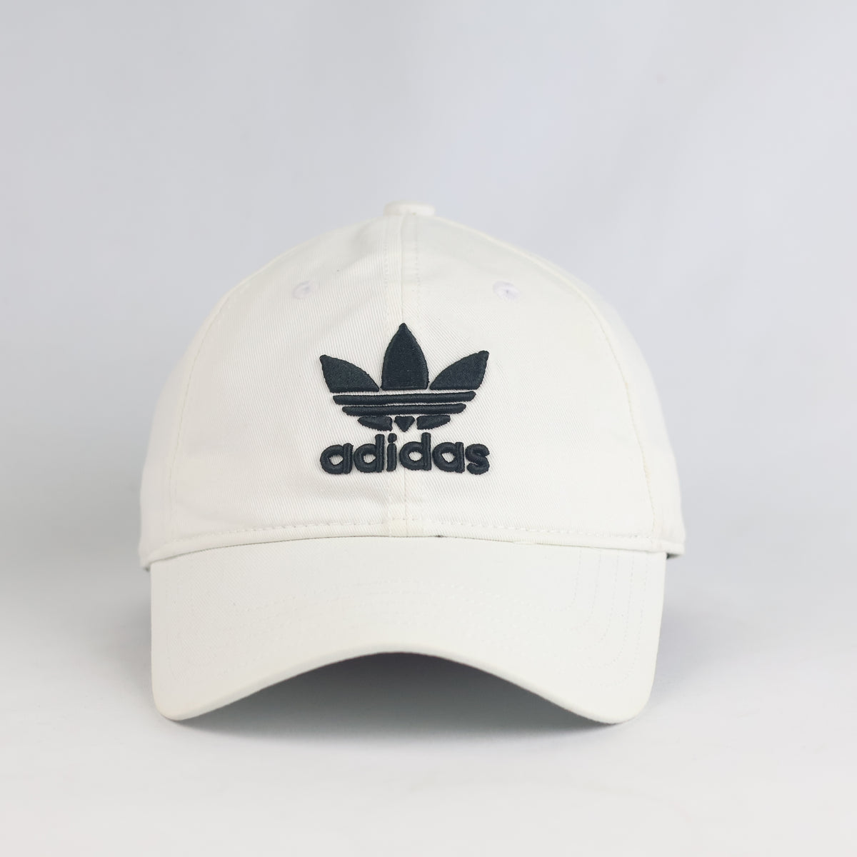 Thrifted Adidas Originals White Cotton Trefoil Baseball Cap | 10816