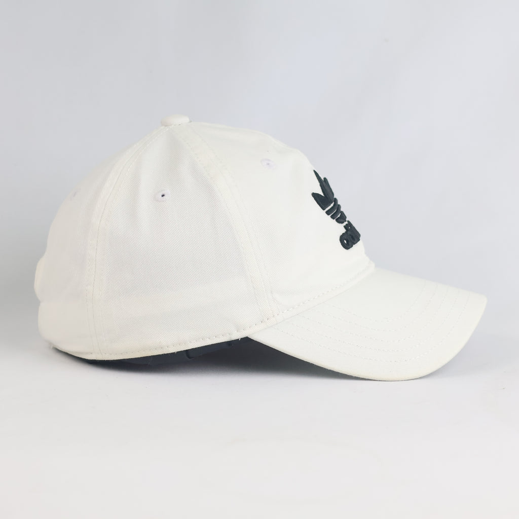 Thrifted Adidas Originals White Cotton Trefoil Baseball Cap | 10816