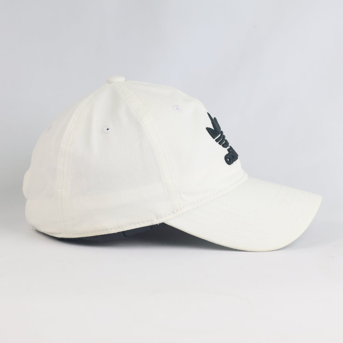Thrifted Adidas Originals White Cotton Trefoil Baseball Cap | 10816