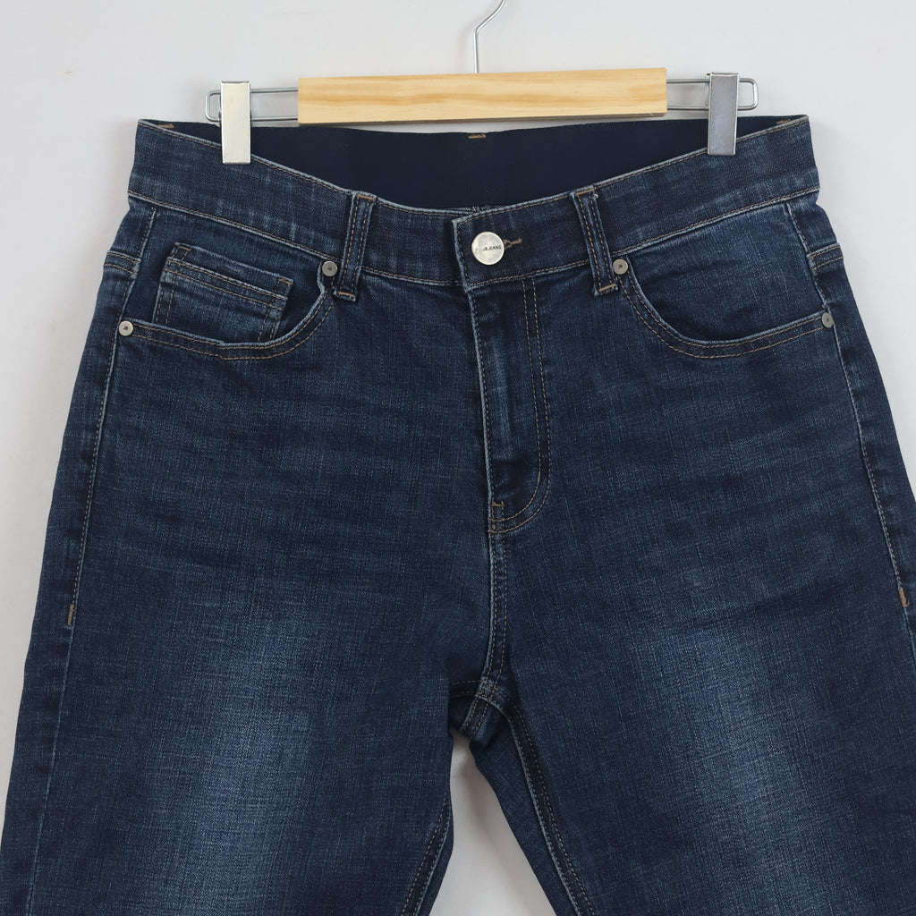 Thrifted Jambangee Men's Deep Indigo Blue Jeans 32-34 Waist/ J1038