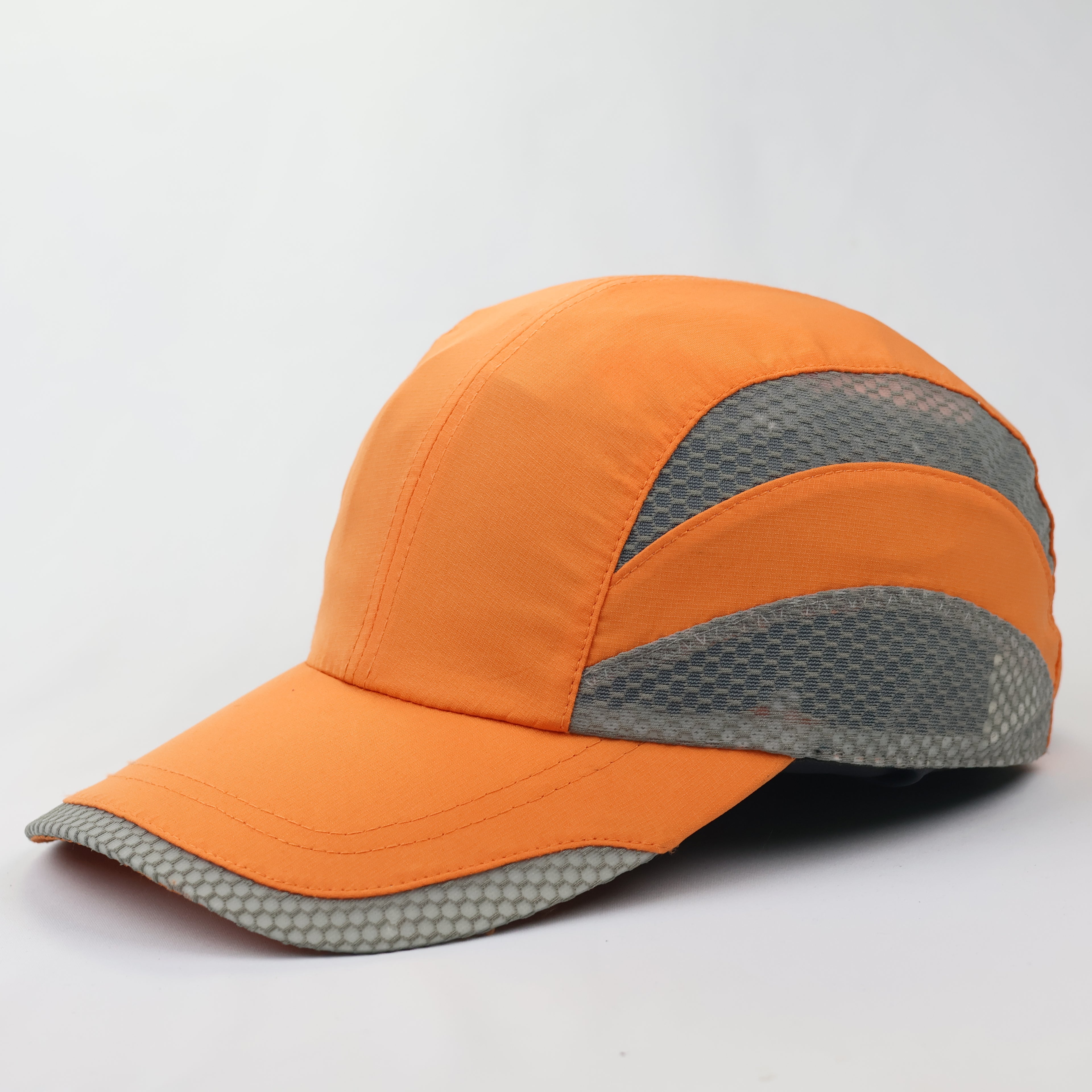 Breathable Orange Mesh Performance Running Cap - Quick Dry
