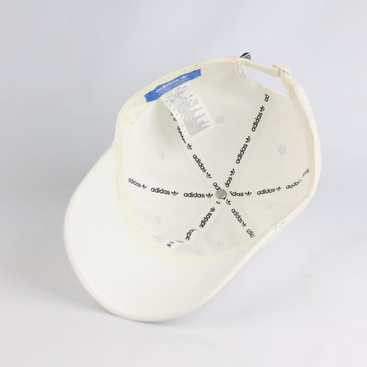 Thrifted Adidas Originals White Cotton Trefoil Baseball Cap | 10816