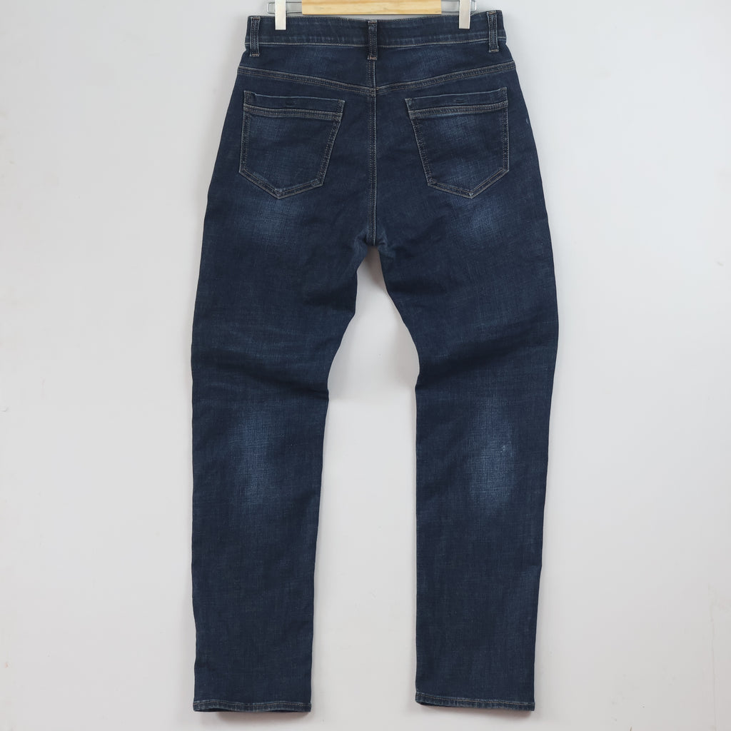 Thrifted Jambangee Men's Deep Indigo Blue Jeans 32-34 Waist/ J1038