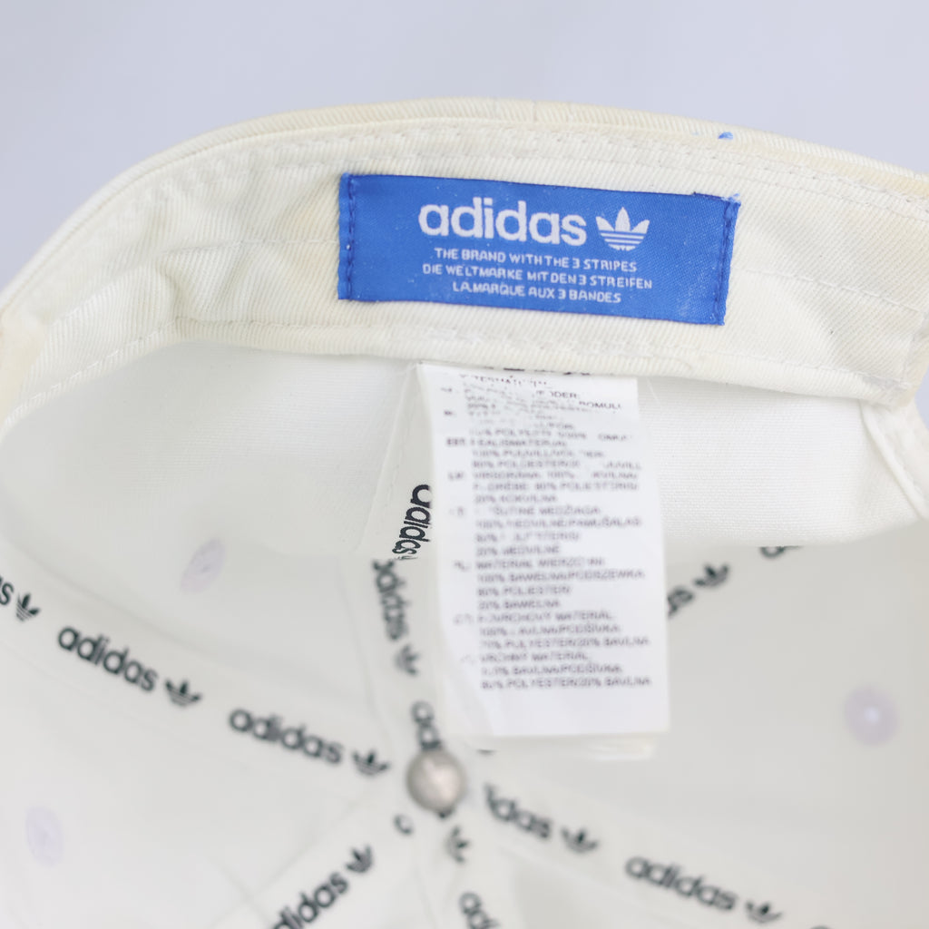 Thrifted Adidas Originals White Cotton Trefoil Baseball Cap | 10816