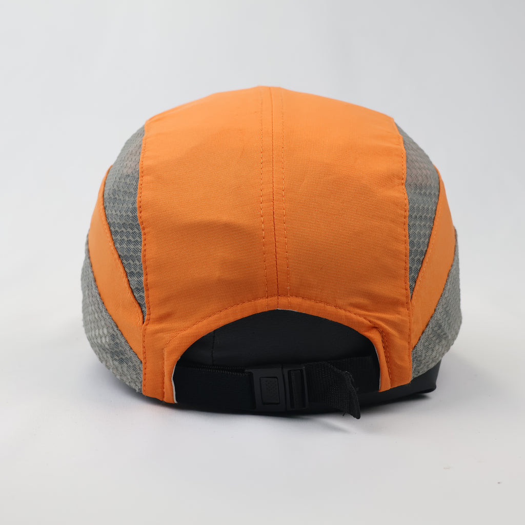 Breathable Orange Mesh Performance Running Cap - Quick Dry