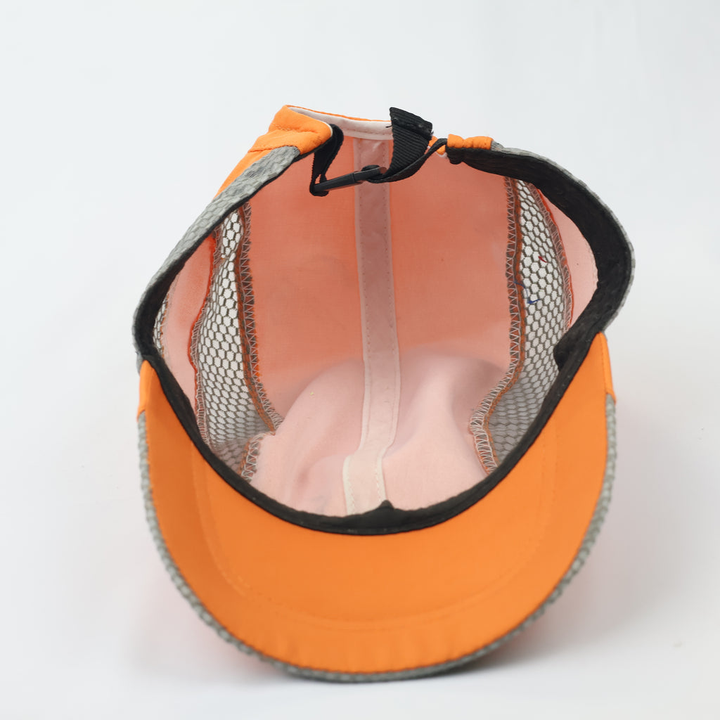 Breathable Orange Mesh Performance Running Cap - Quick Dry