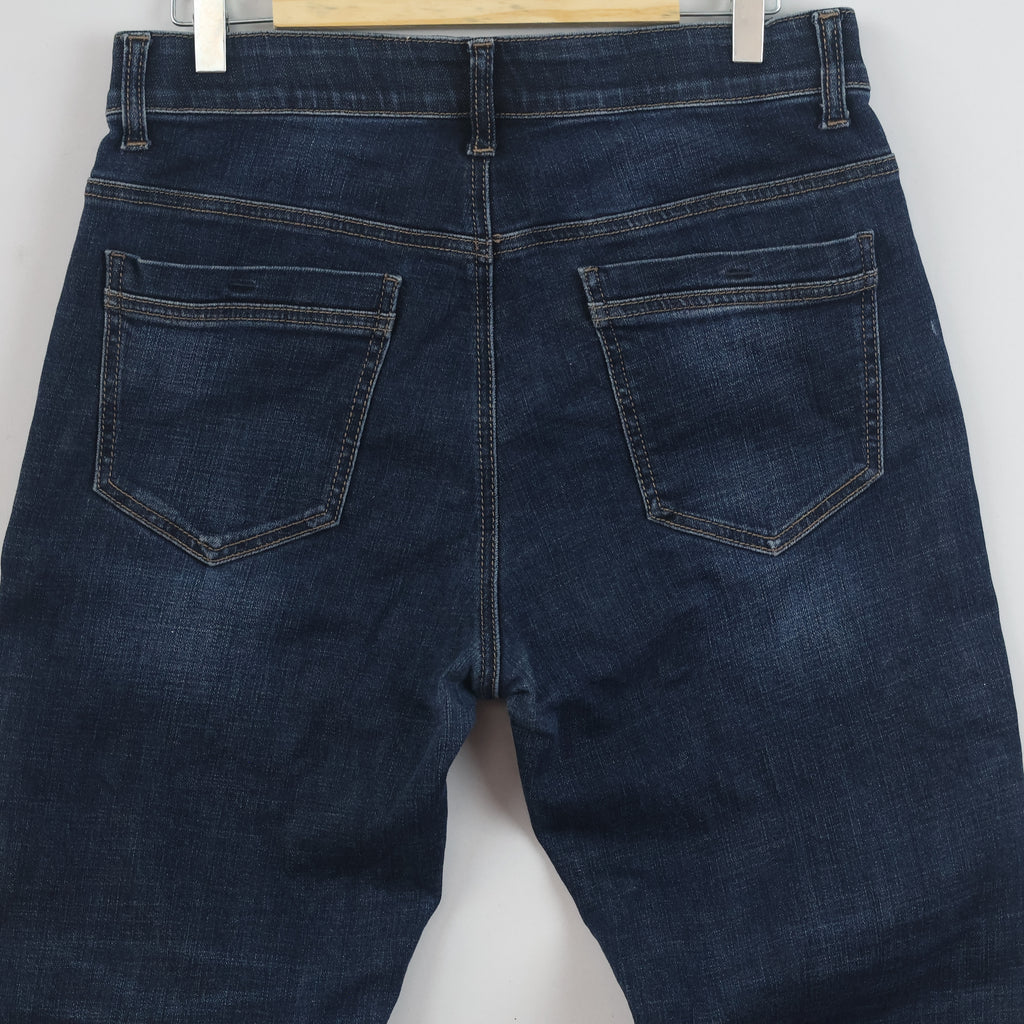 Thrifted Jambangee Men's Deep Indigo Blue Jeans 32-34 Waist/ J1038
