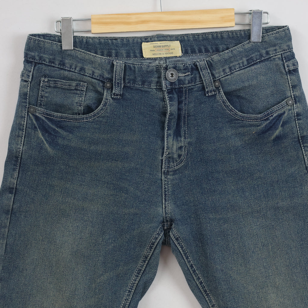 Thrifted Denim Supply Men's Faded Blue Denim Jeans 30-32 Waist/ J1037