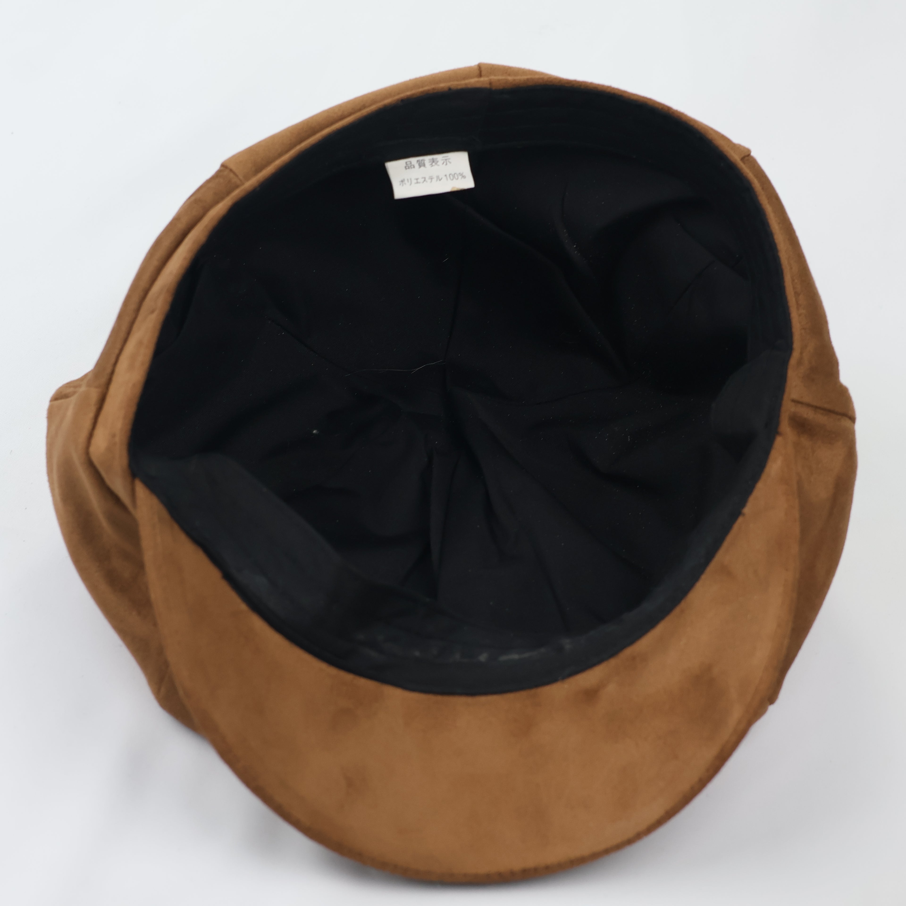 Vintage Suede Newsboy Cap - Tan Brown Baker Boy Hat