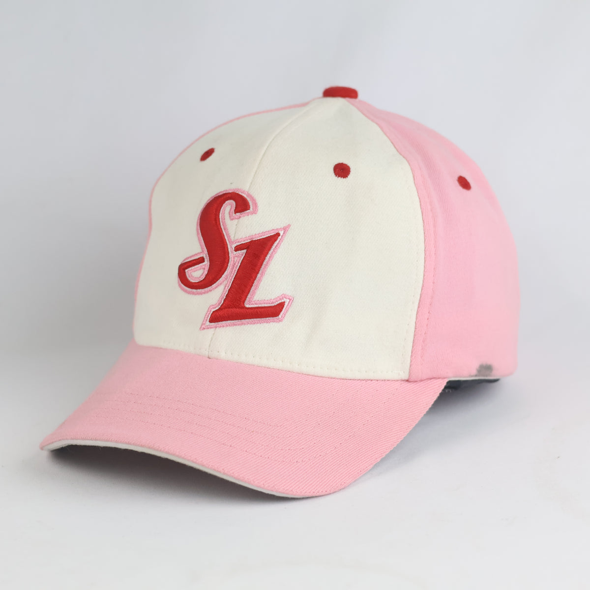 Vintage Flexfit Pink SL Monogram Fitted Stretch Baseball Hat | 10812