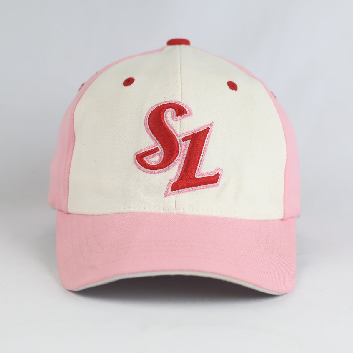 Vintage Flexfit Pink SL Monogram Fitted Stretch Baseball Hat | 10812